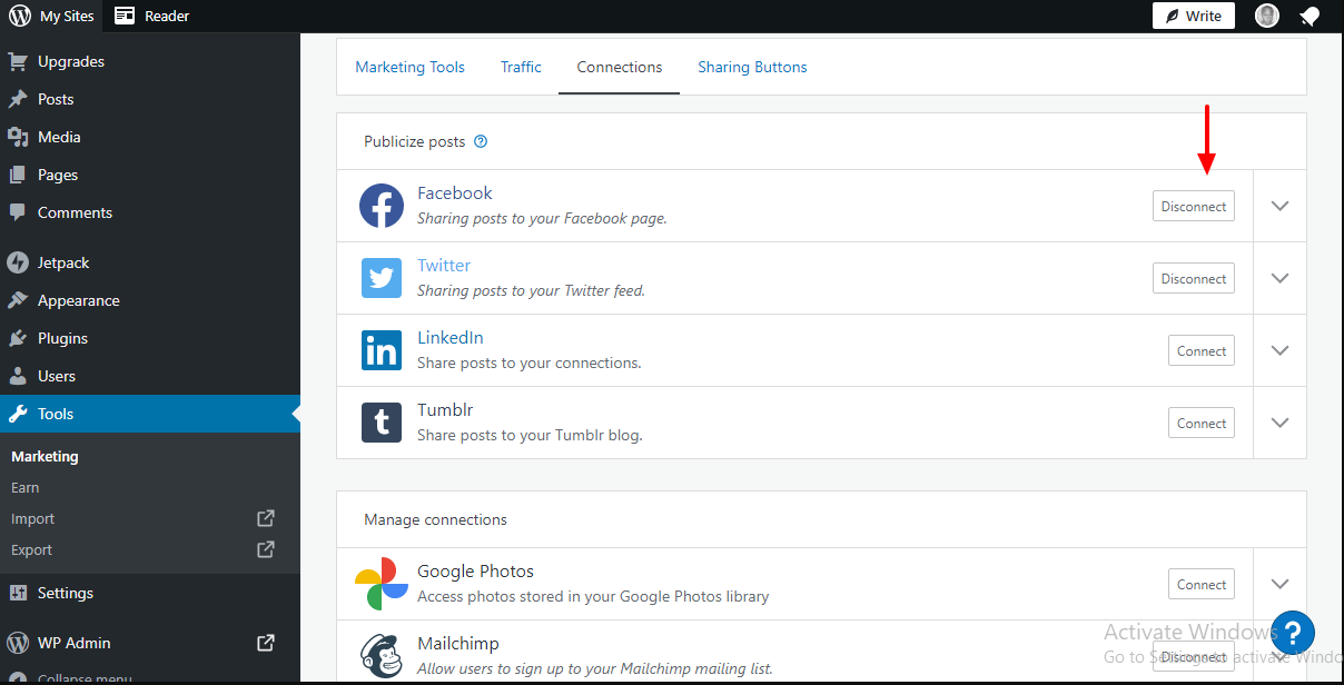 Connect or disconnect